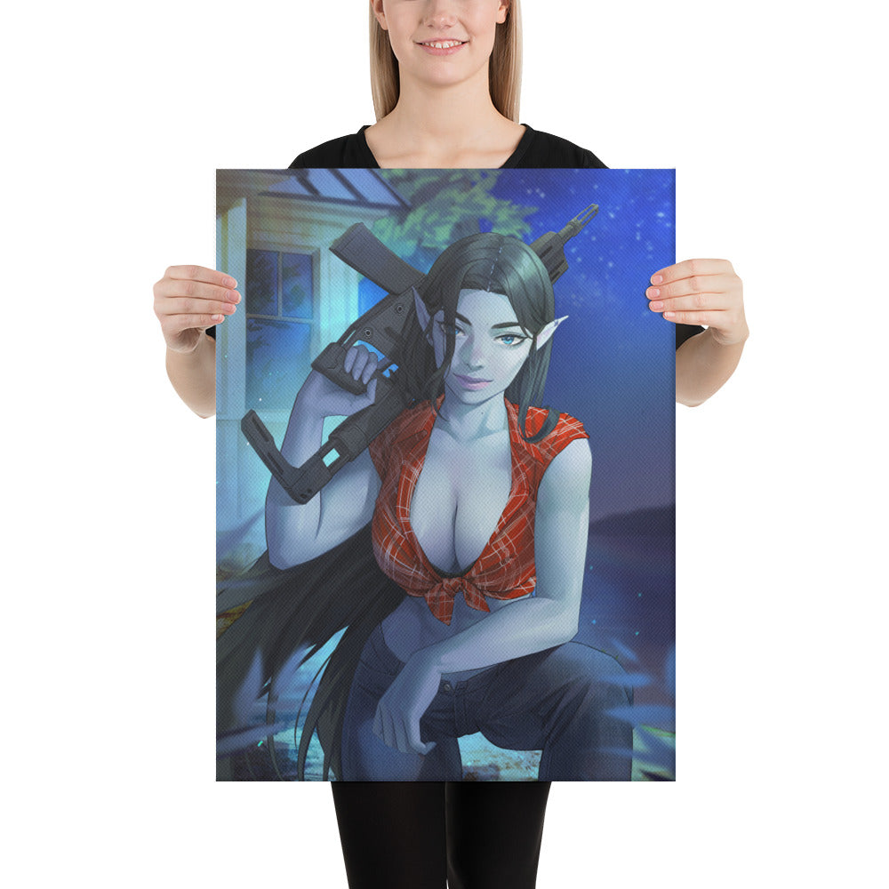 Canvas Print: Nileme the Night Elf from Backyard Dungeon